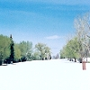 A Golf Course Covered With Snow